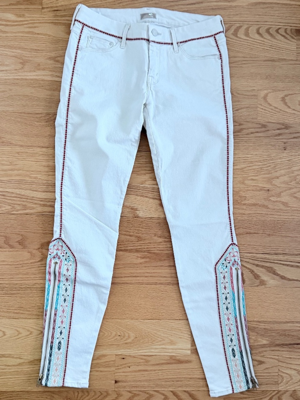 MOTHER Denim The Looker Ankle Zip Barefoot Princess (28)